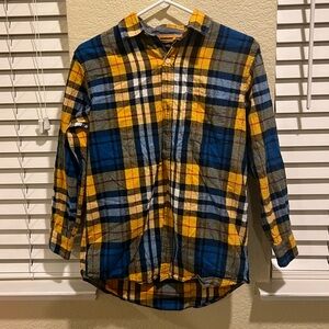 Yellow and blue plaid shirt